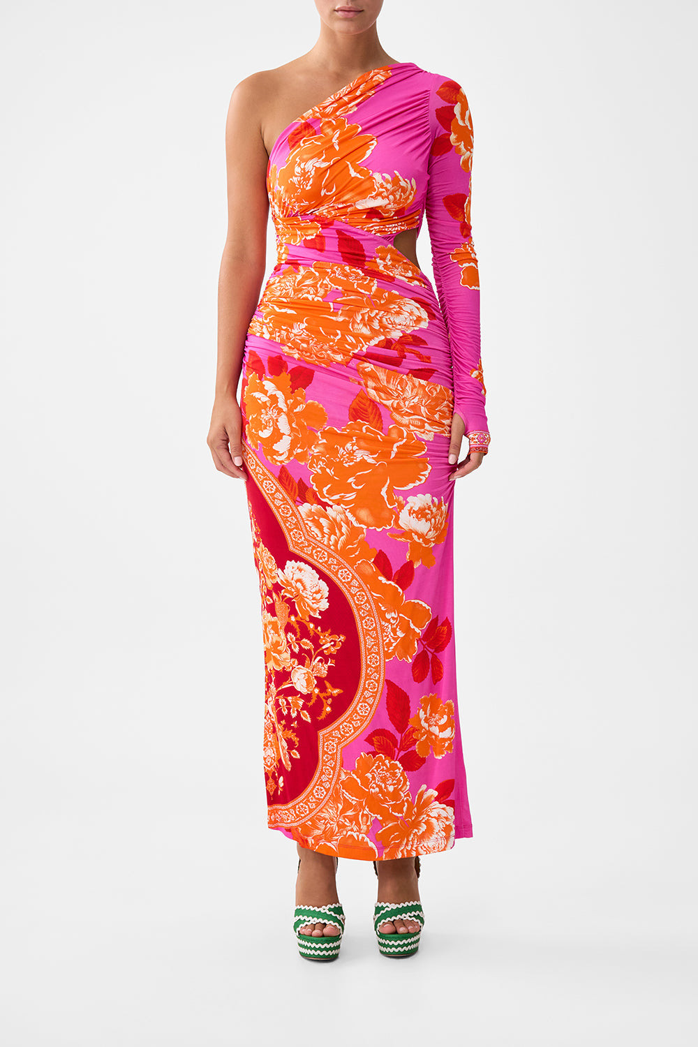 ONE SHOULDER JERSEY CUT OUT DRESS - 2