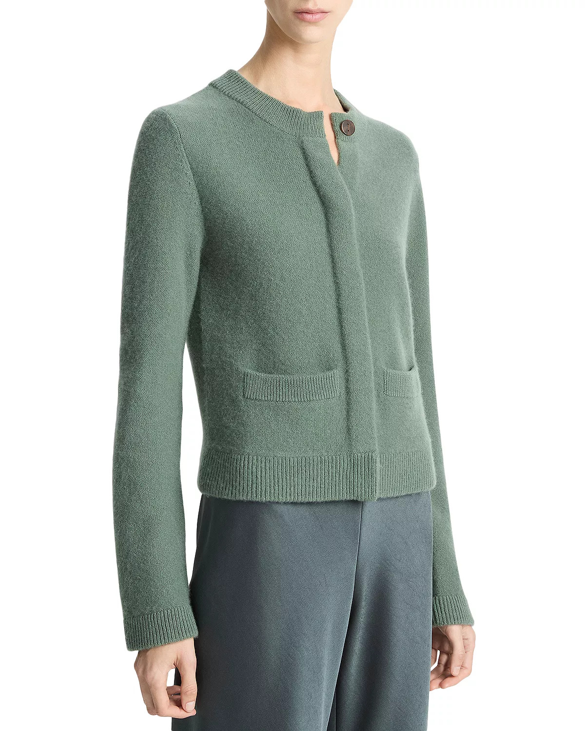 Shrunken Boiled Cashmere Crewneck Cardigan - 3