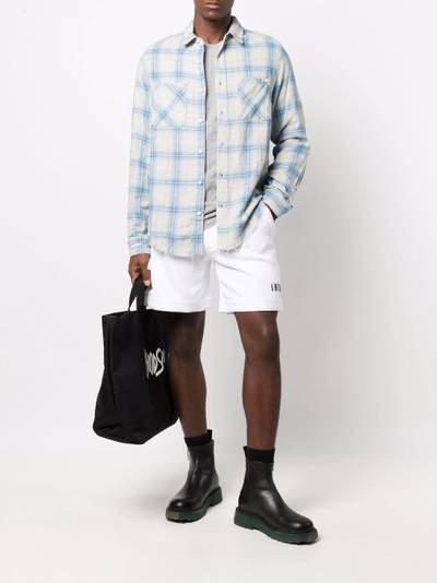 AMIRI distressed check longsleeved shirt outlook