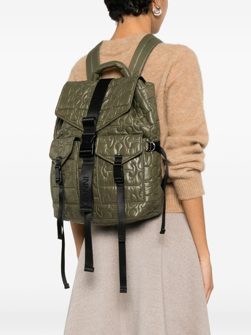 GANNI quilted flap-pocket backpack outlook