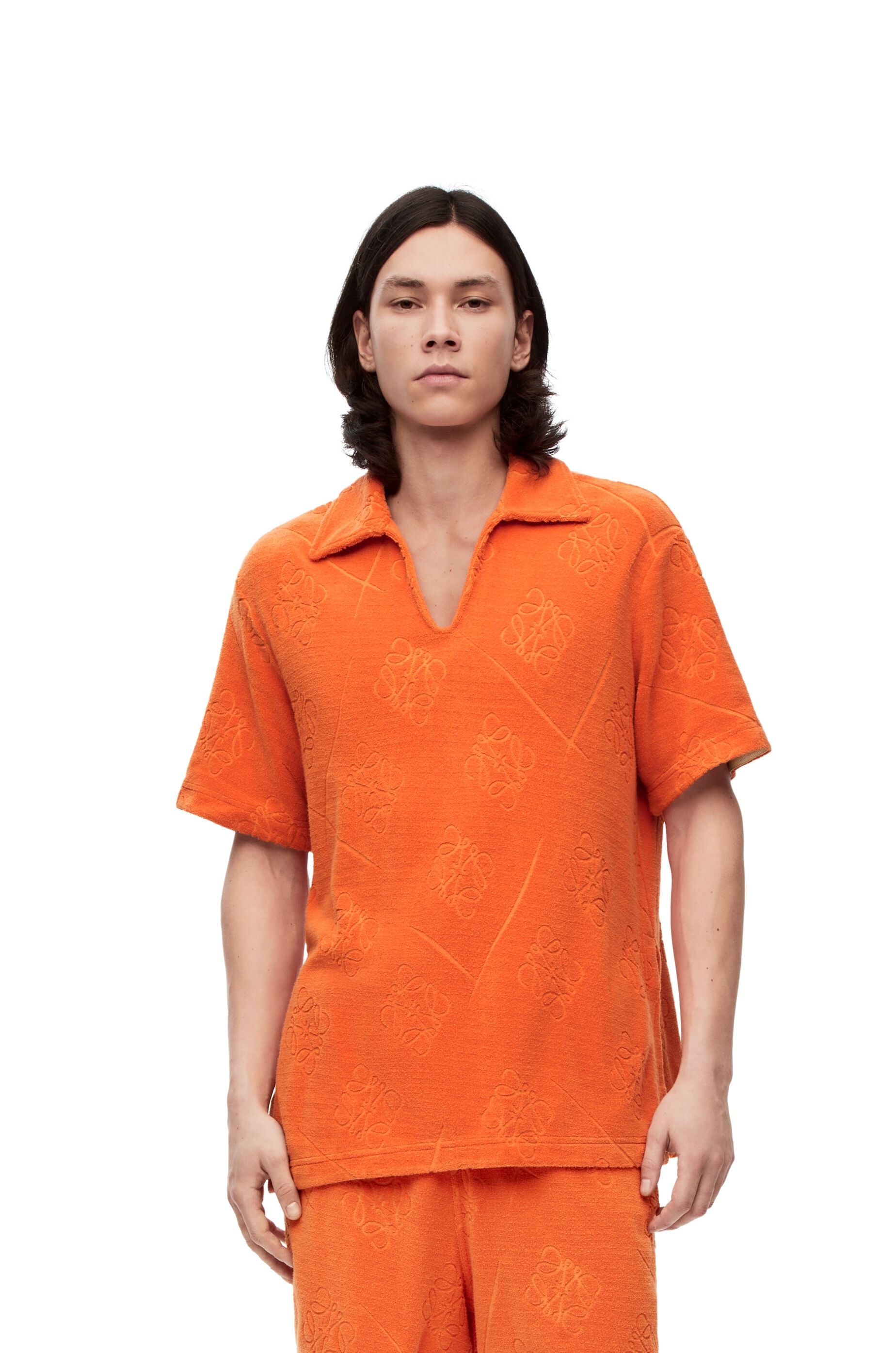 Anagram jacquard polo top in cotton - 3