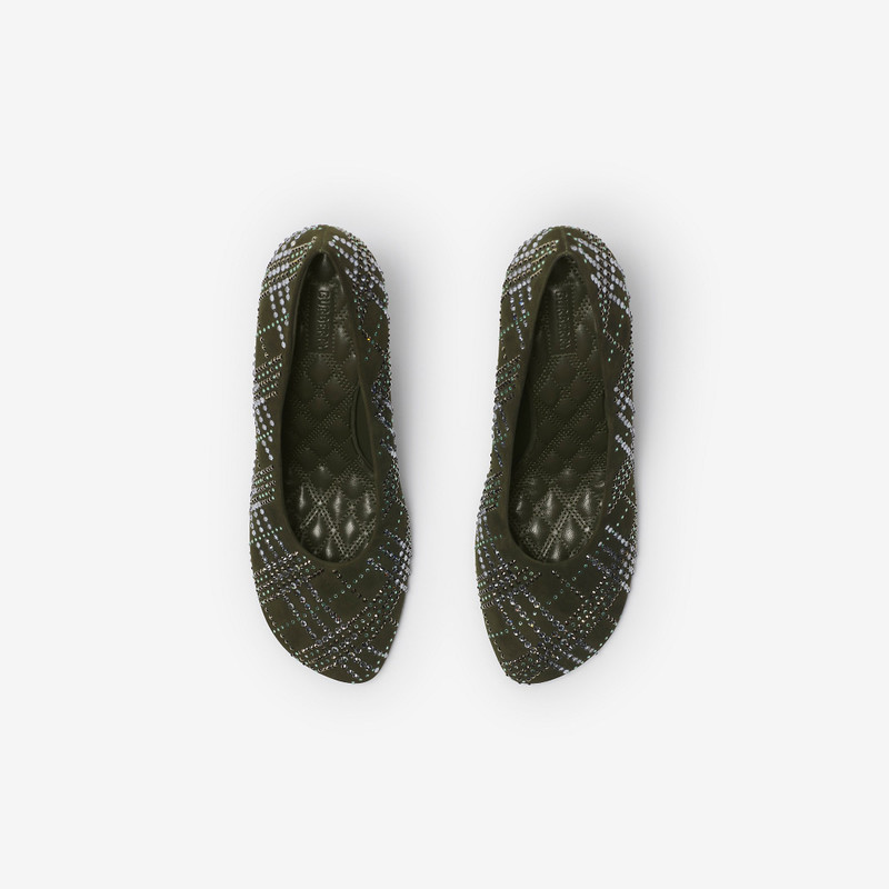 Crystal Check Suede Baby Pumps 5