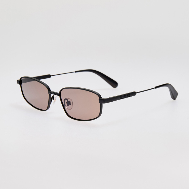 LINDA FARROW Sera Sunglasses in Metallic Black outlook