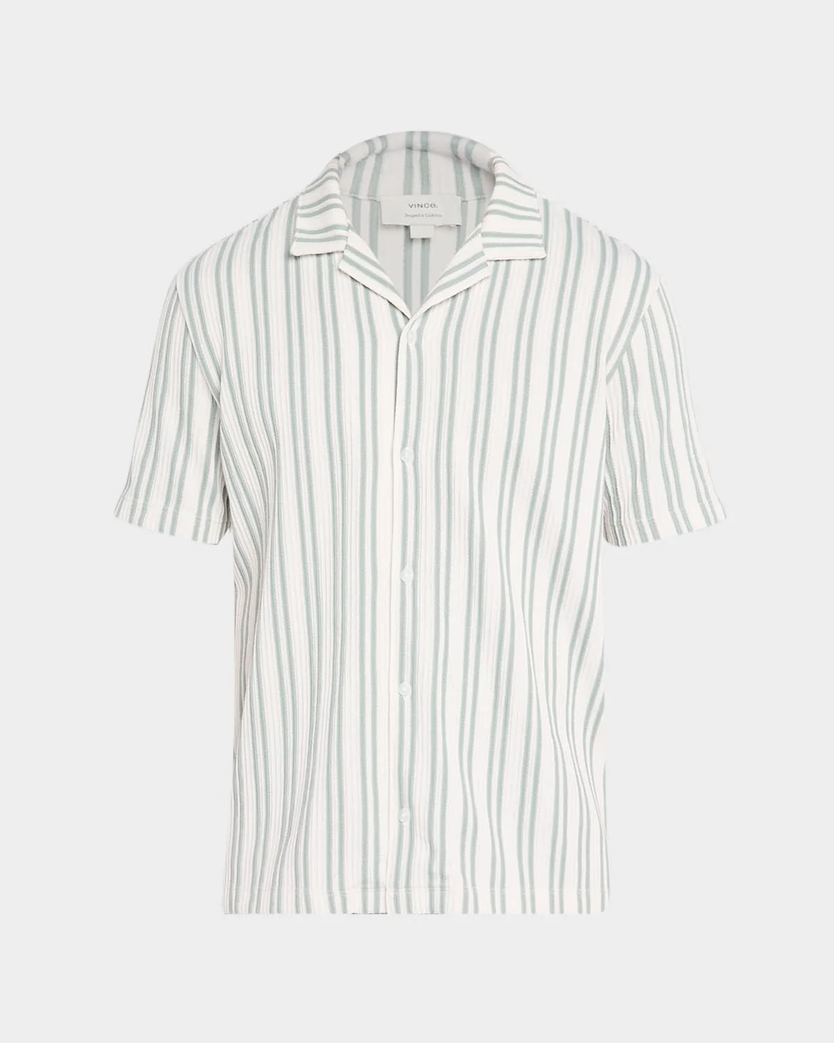 Men's Jacquard Stripe Camp Shirt - 1