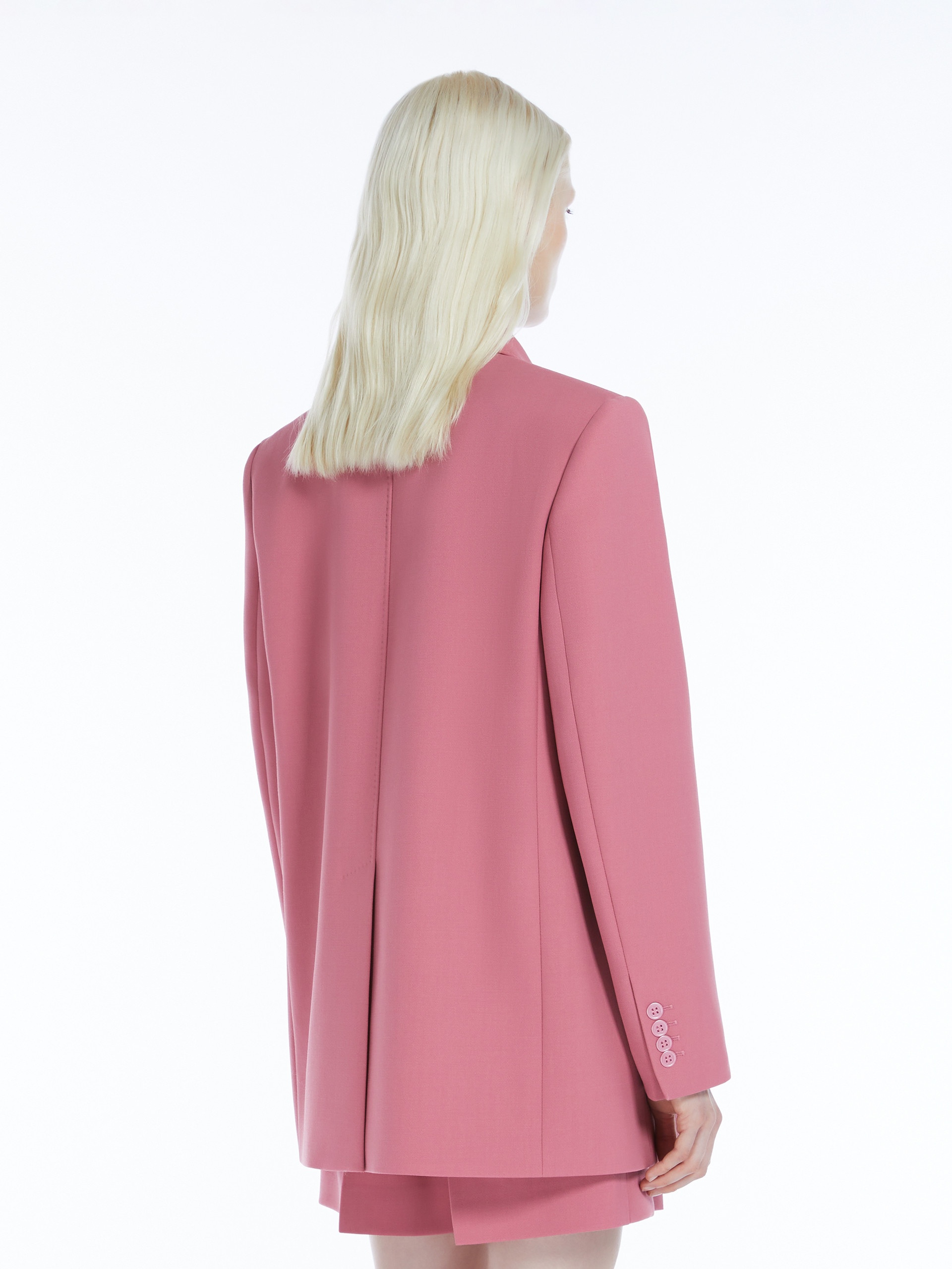 LAMELLA Oversized wool satin crêpe blazer - 4
