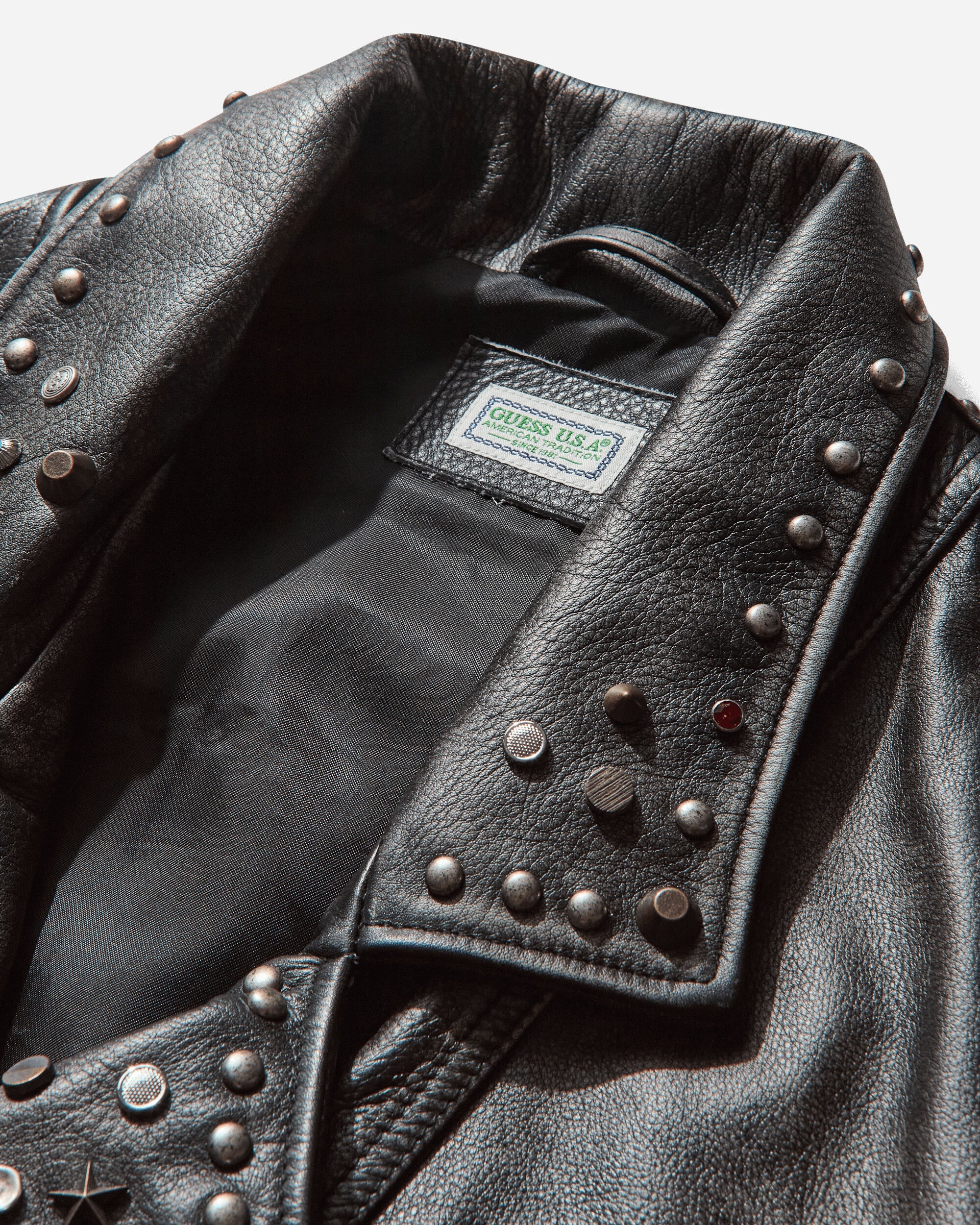 Men's Leather Vest Jet Black - 3