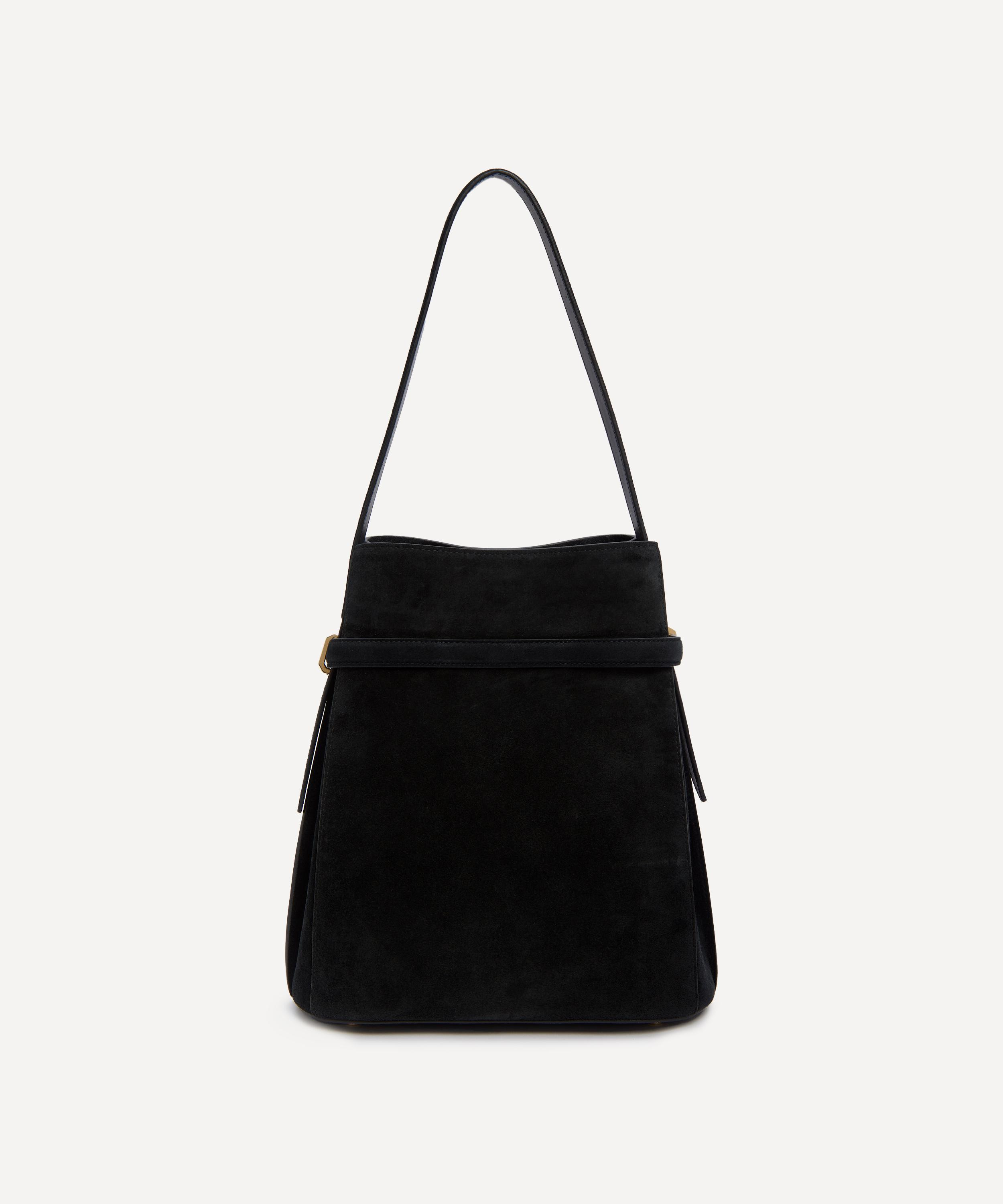 Belted Suede Bucket Bag - 4