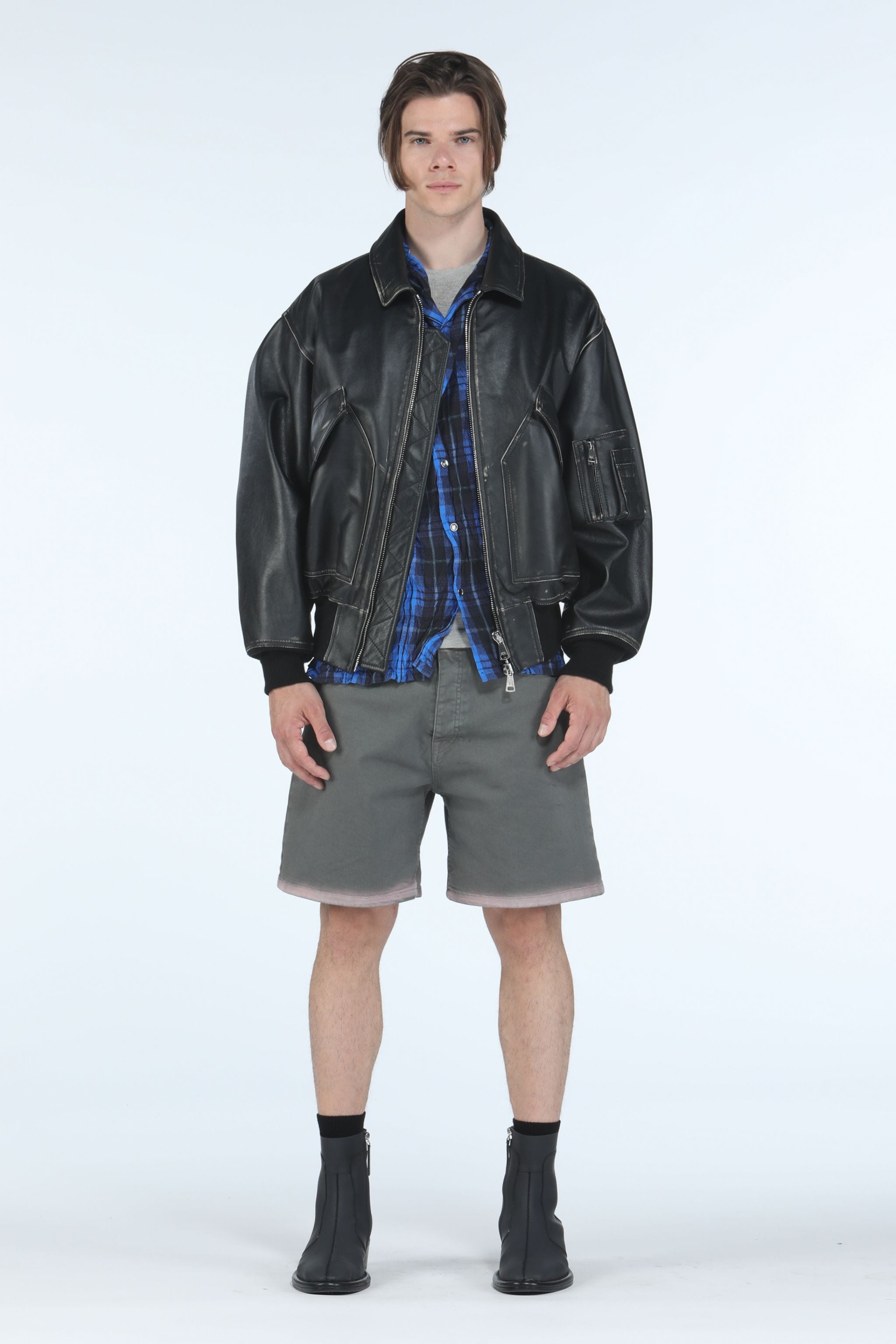 LEATHER BOMBER JACKET - 4
