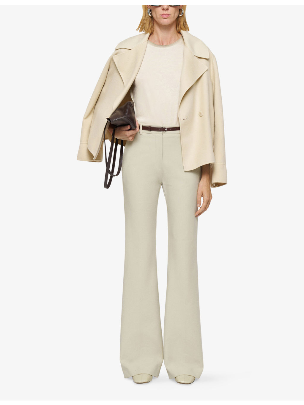 Tafira Flared-Leg Mid-Rise Stretch-Cotton Trousers - 2