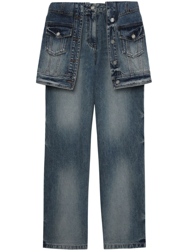 layered panelled jeans 1