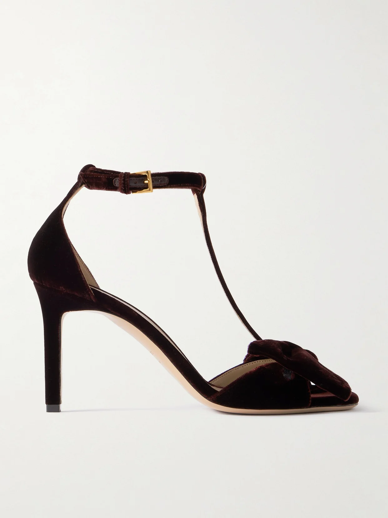 Brigitte Bow-embellished Velvet Sandals - 1