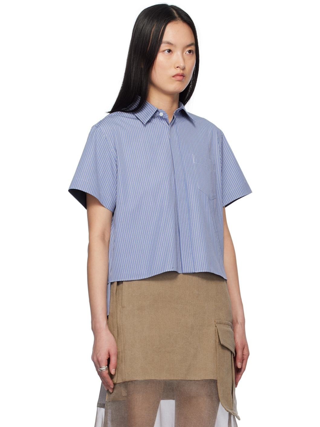 Blue Cotton Poplin Shirt - 2