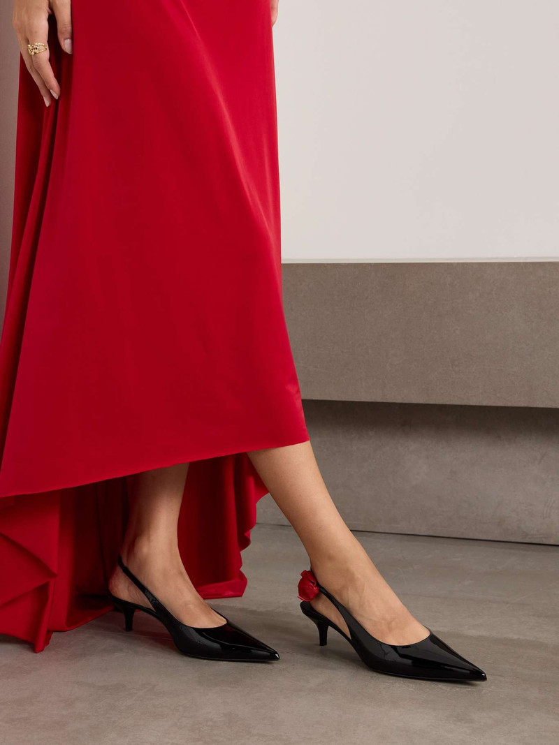 MAGDA BUTRYM Appliquéd patent-leather slingback pumps outlook