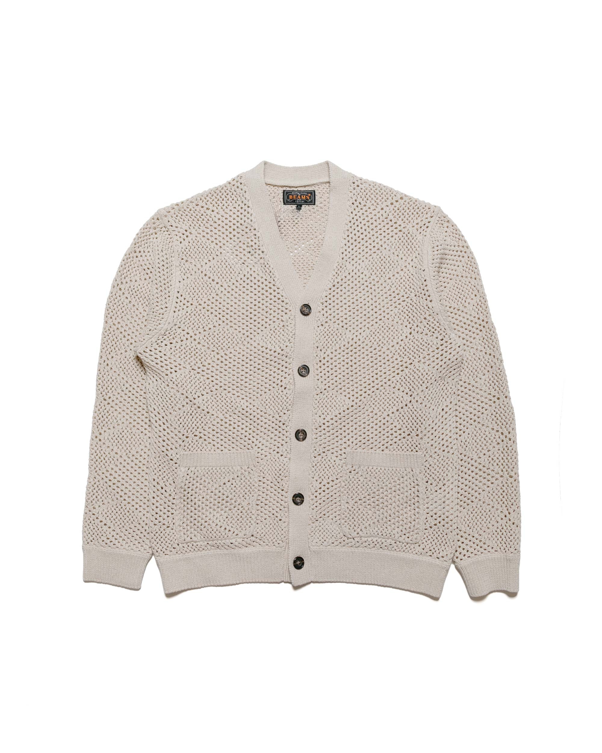Cardigan Argyle Mesh Beige - 1