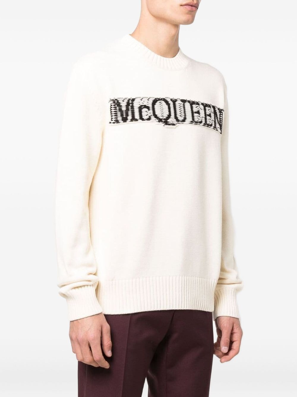 logo-print crew neck sweatshirt - 3
