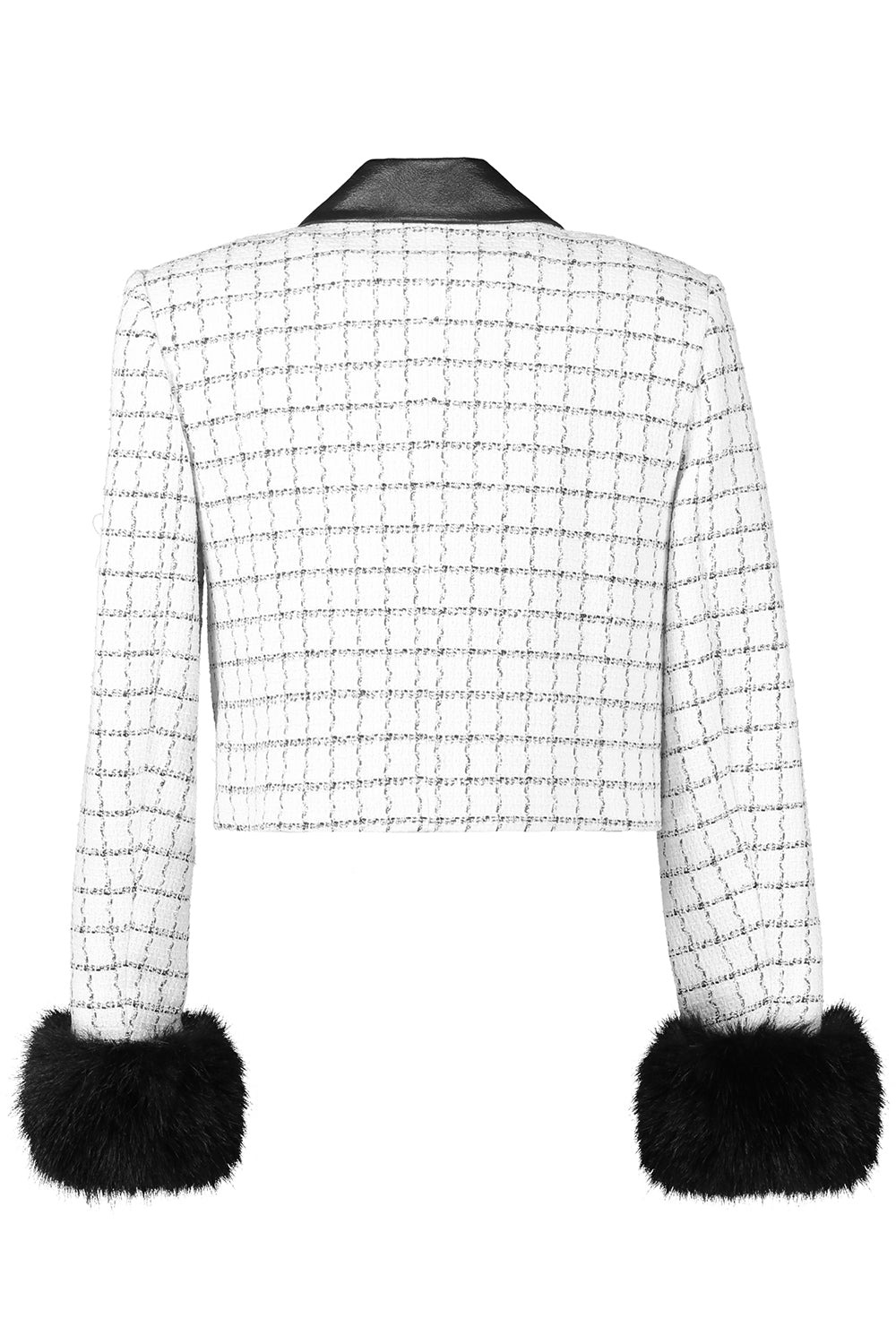 Check Fur Cuff Jacket - 2