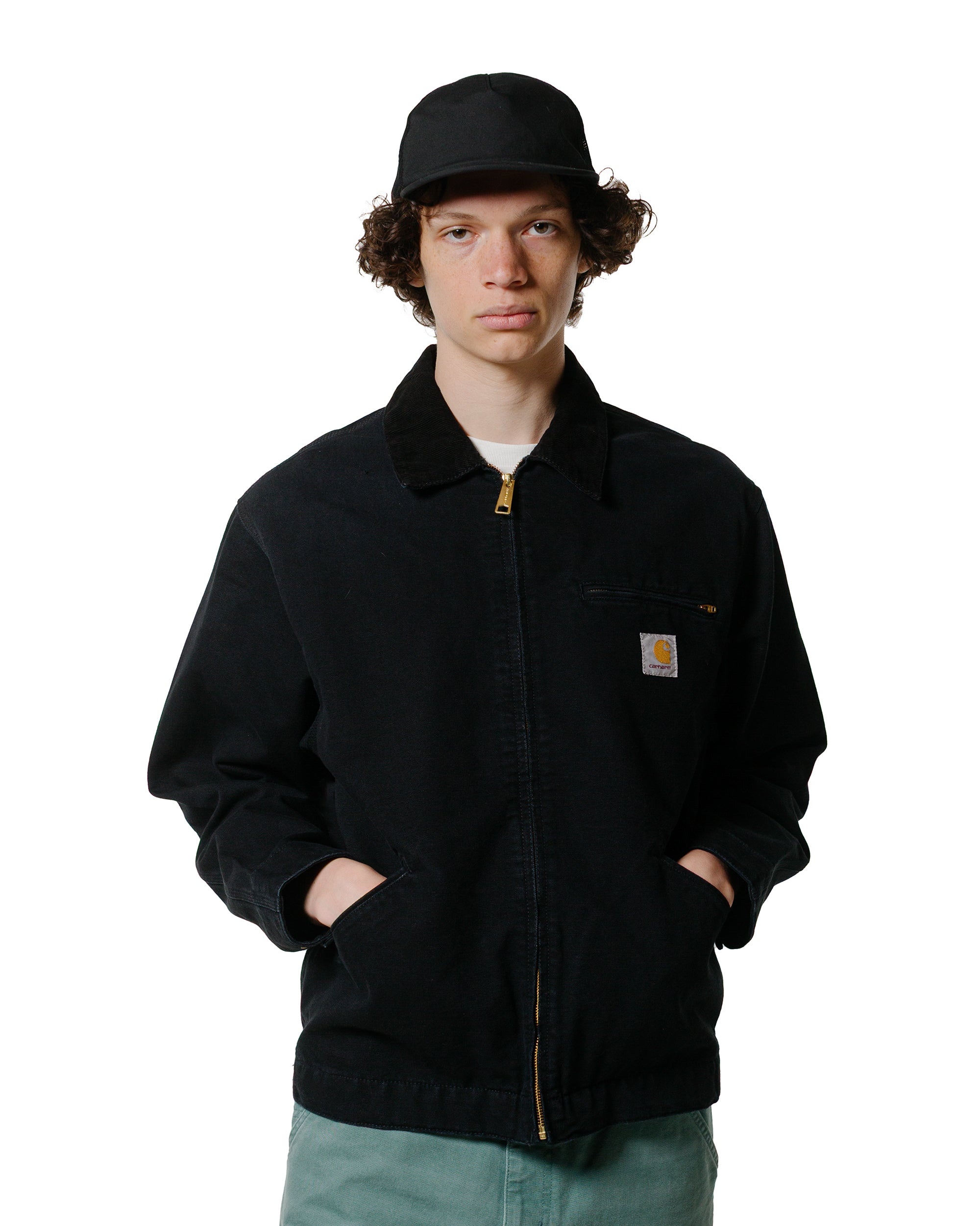 Carhartt W.I.P. OG Detroit Jacket Black/Black Aged Canvas - 2