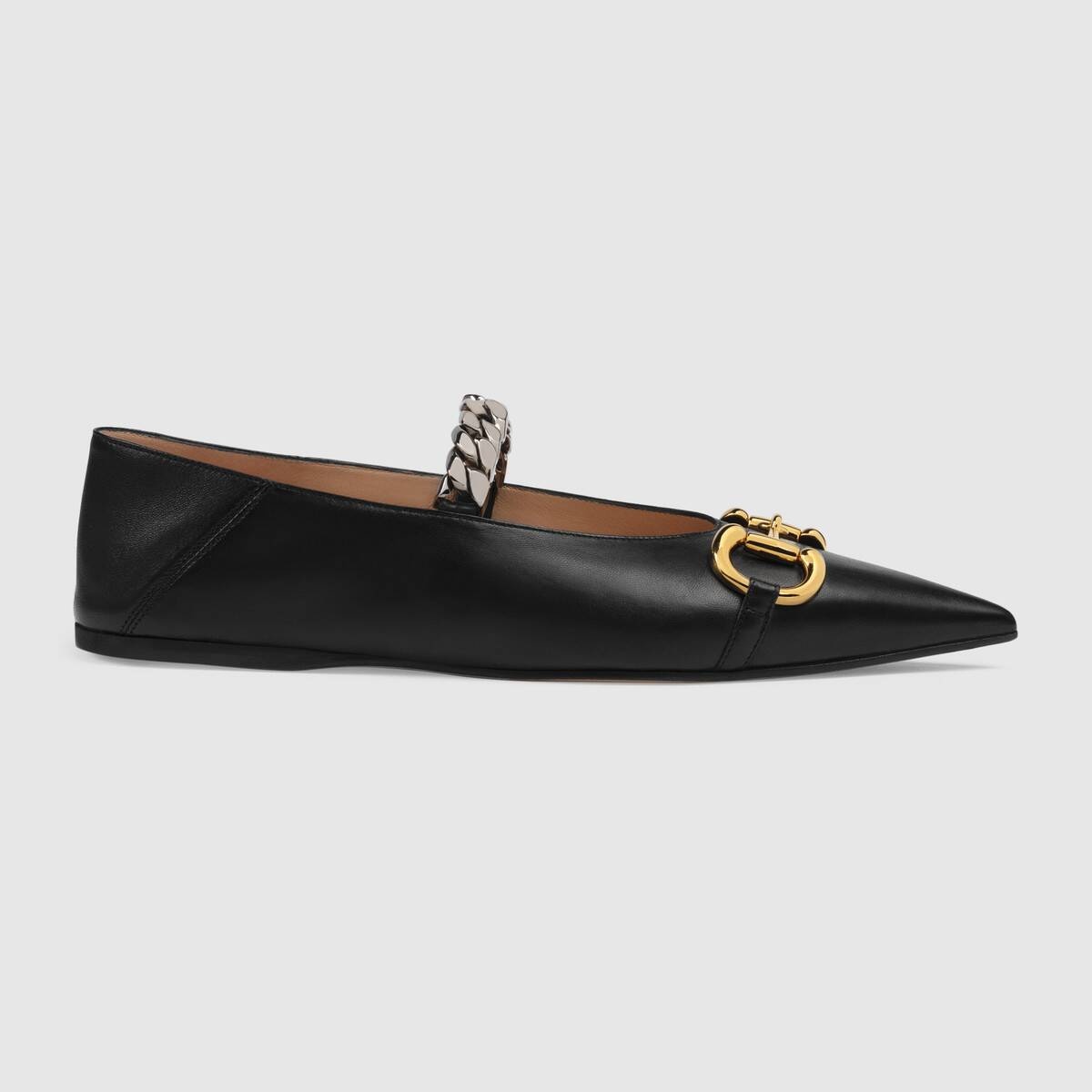 Women's leather ballet flat with Horsebit - 7
