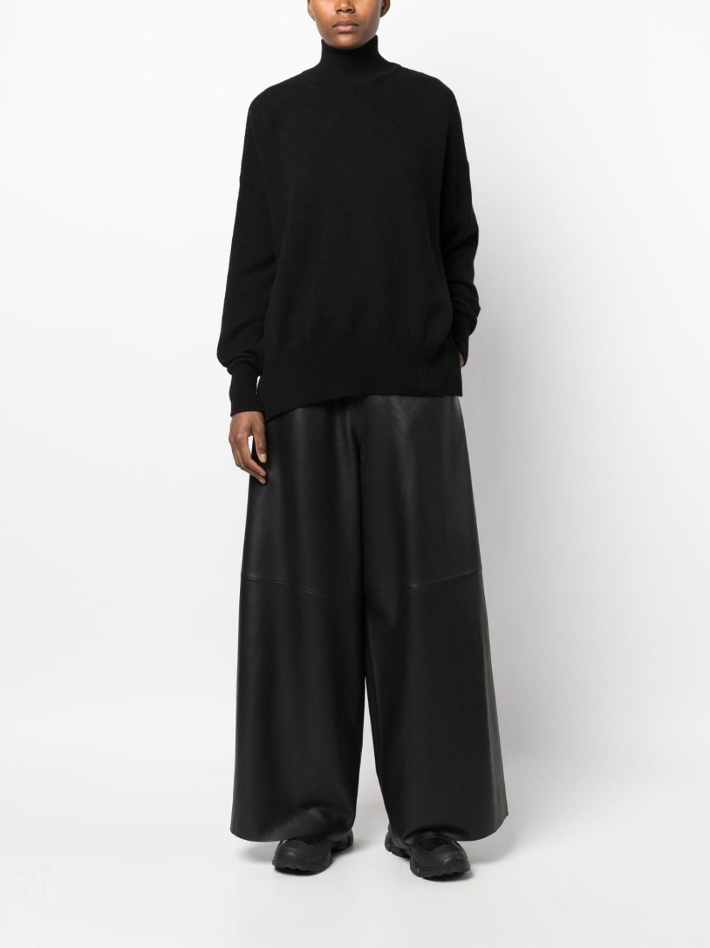 high-neck knitted cashmere jumper - 3