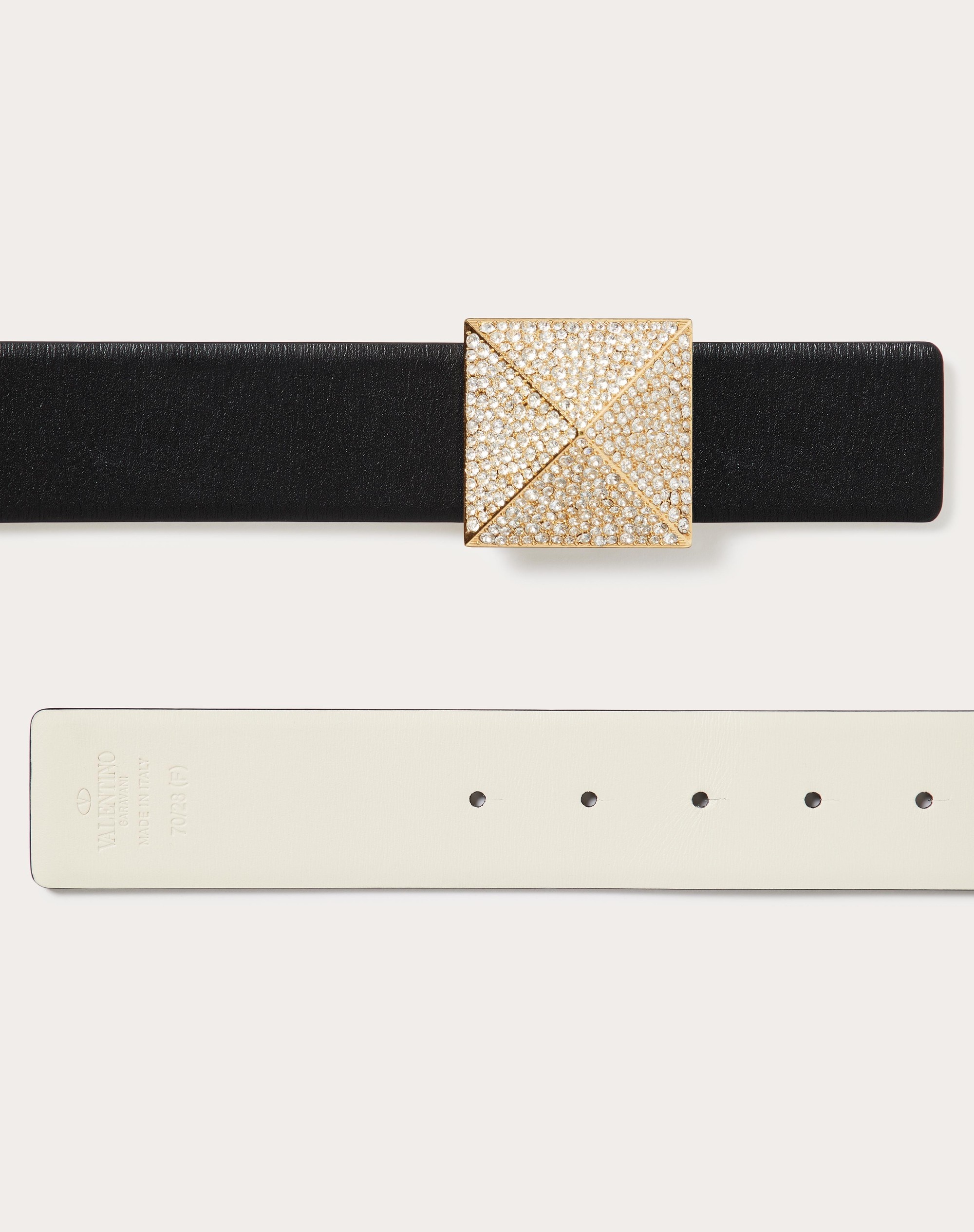 ONE STUD REVERSIBLE SHINY CALFSKIN BELT 40MM - 3