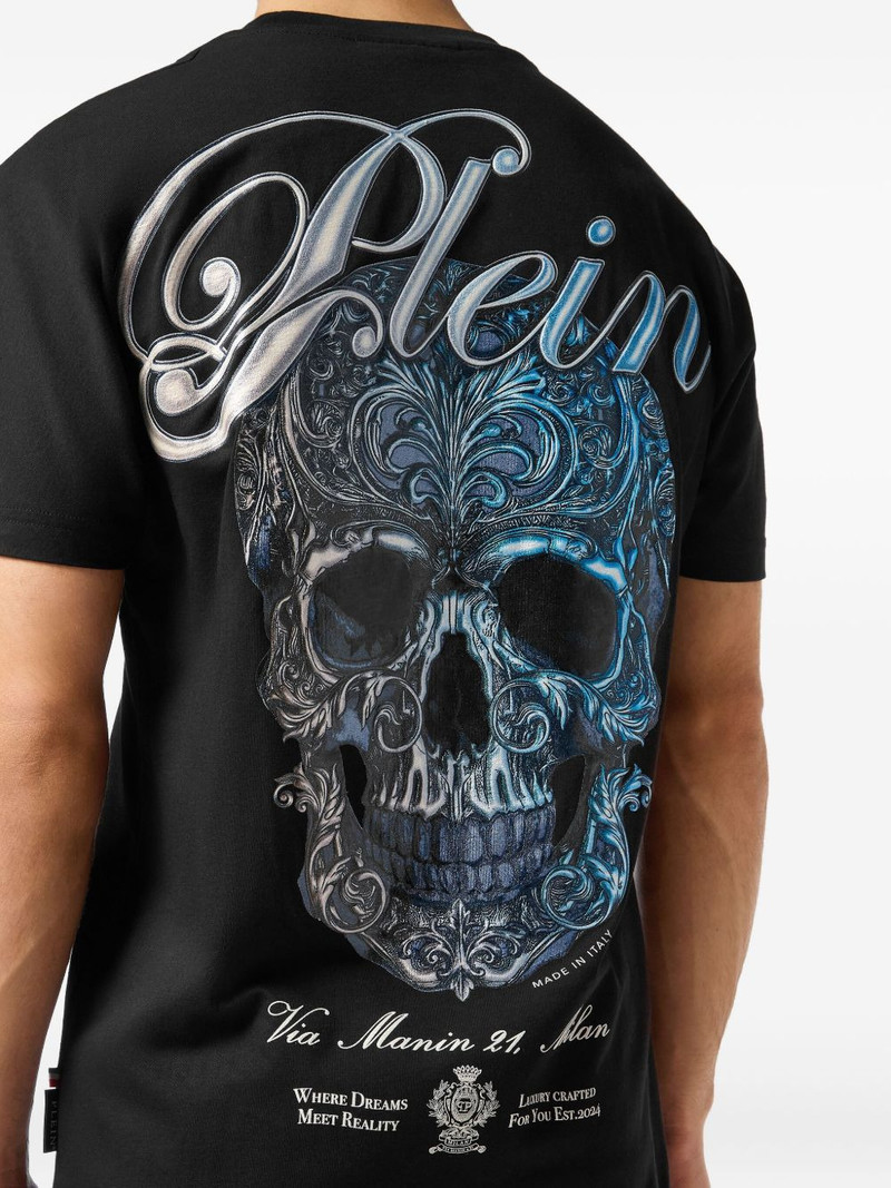 skull 인쇄 면 T 셔츠 4