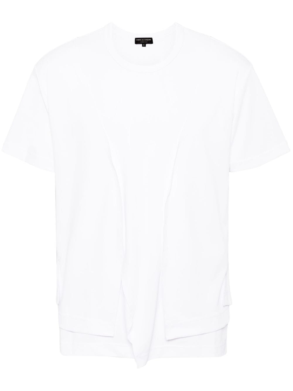 crew-neck asymmetric T-shirt - 1