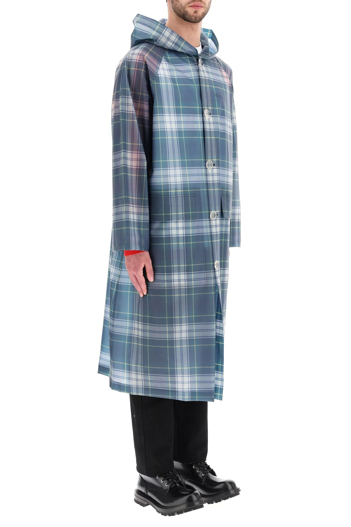 POLYURETHANE TARTAN RAINCOAT - 3