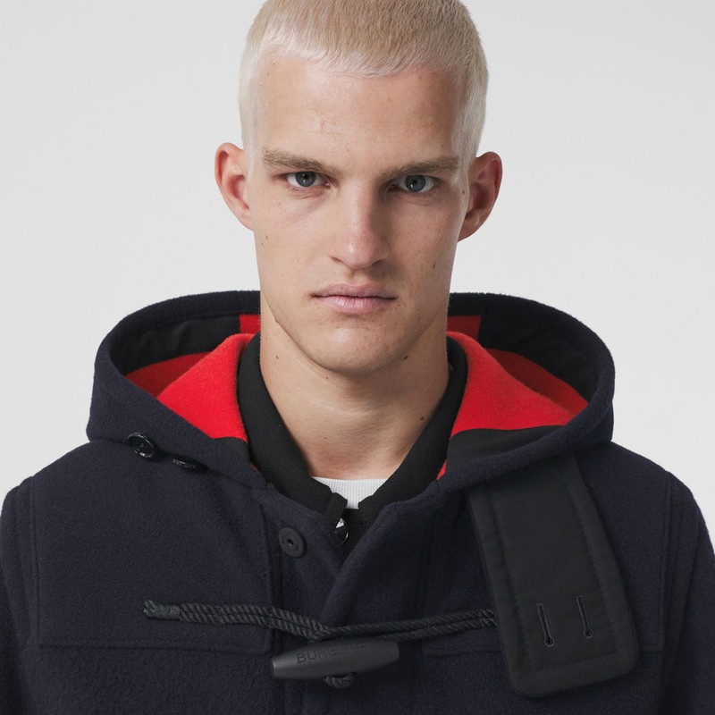 Stripe Detail Wool Duffle Coat 3