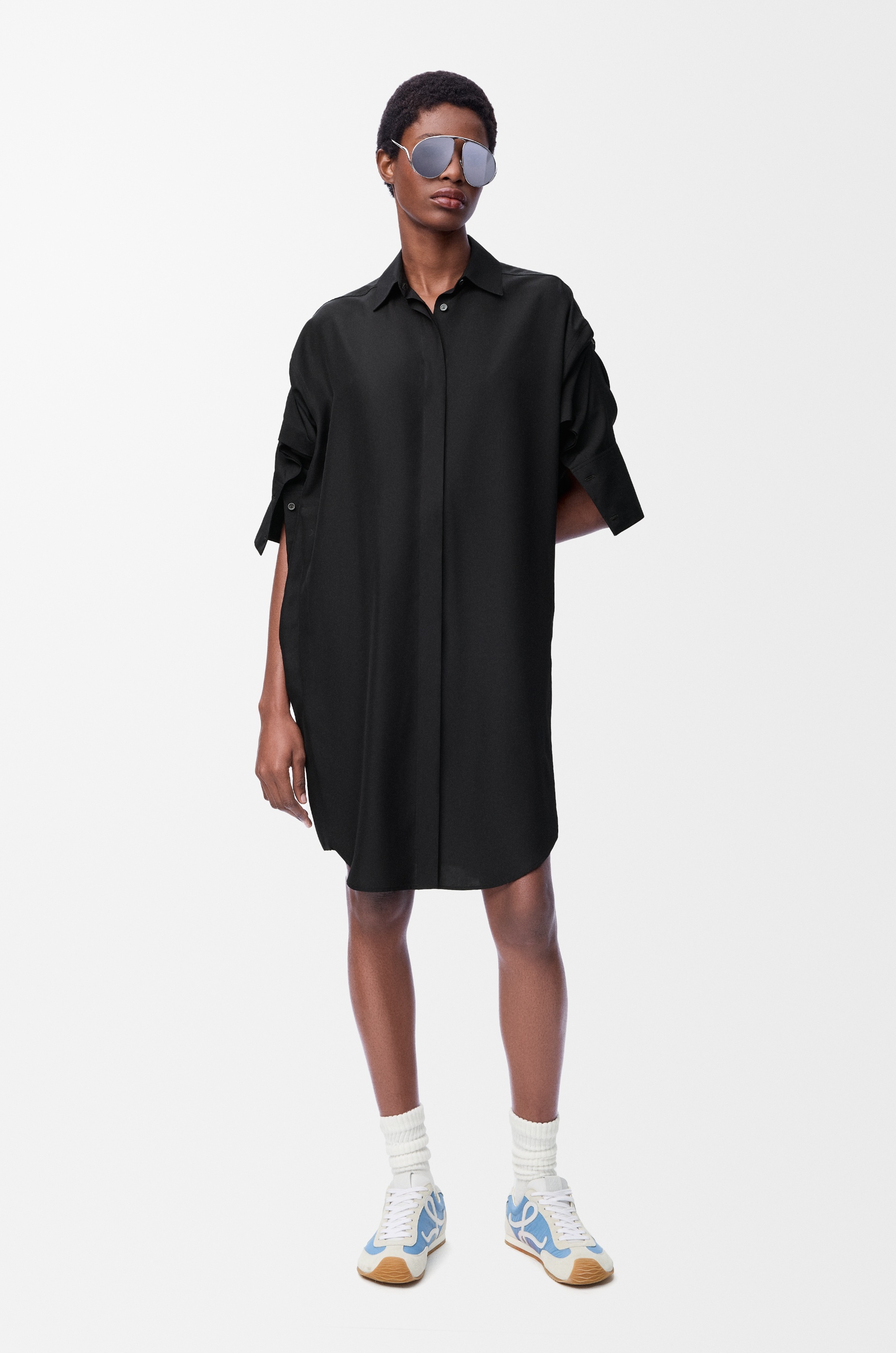 Shirt dress in silk - 2