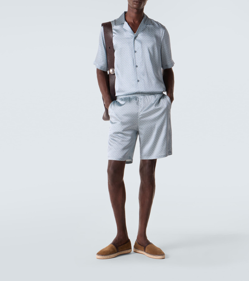 FRESCOBOL CARIOCA Palma printed silk-blend shorts outlook