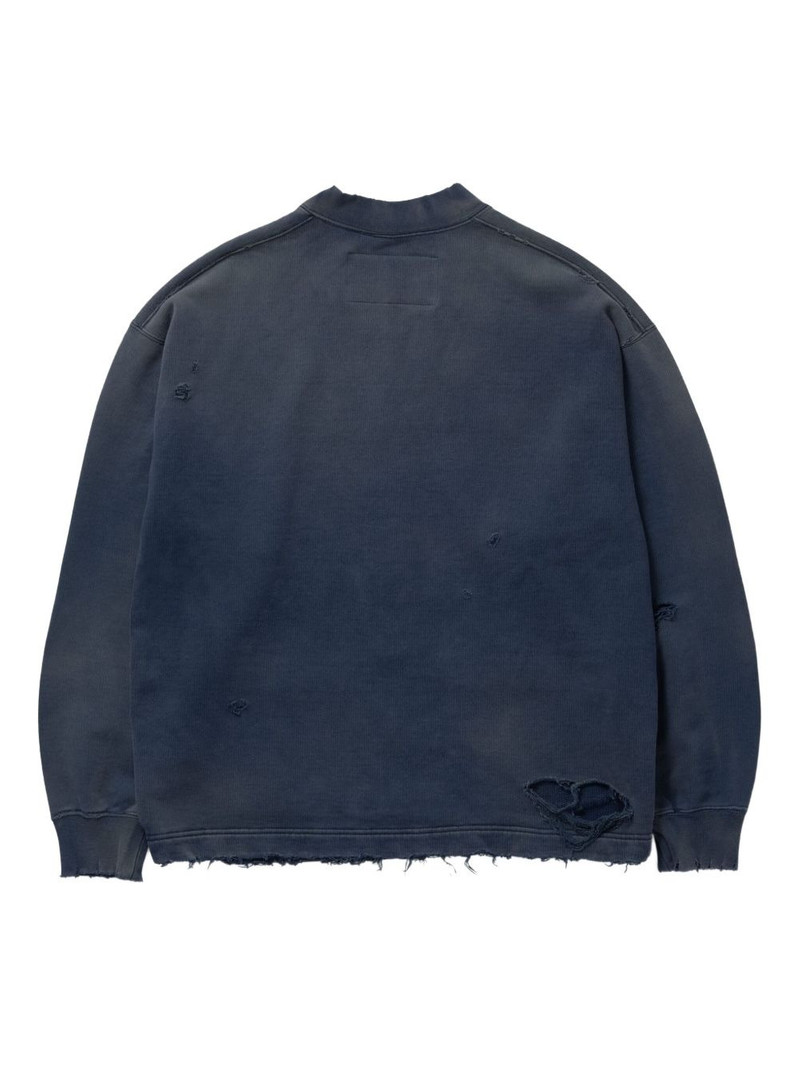 NEIGHBORHOOD frayed-hem buttoned sweatshirt outlook