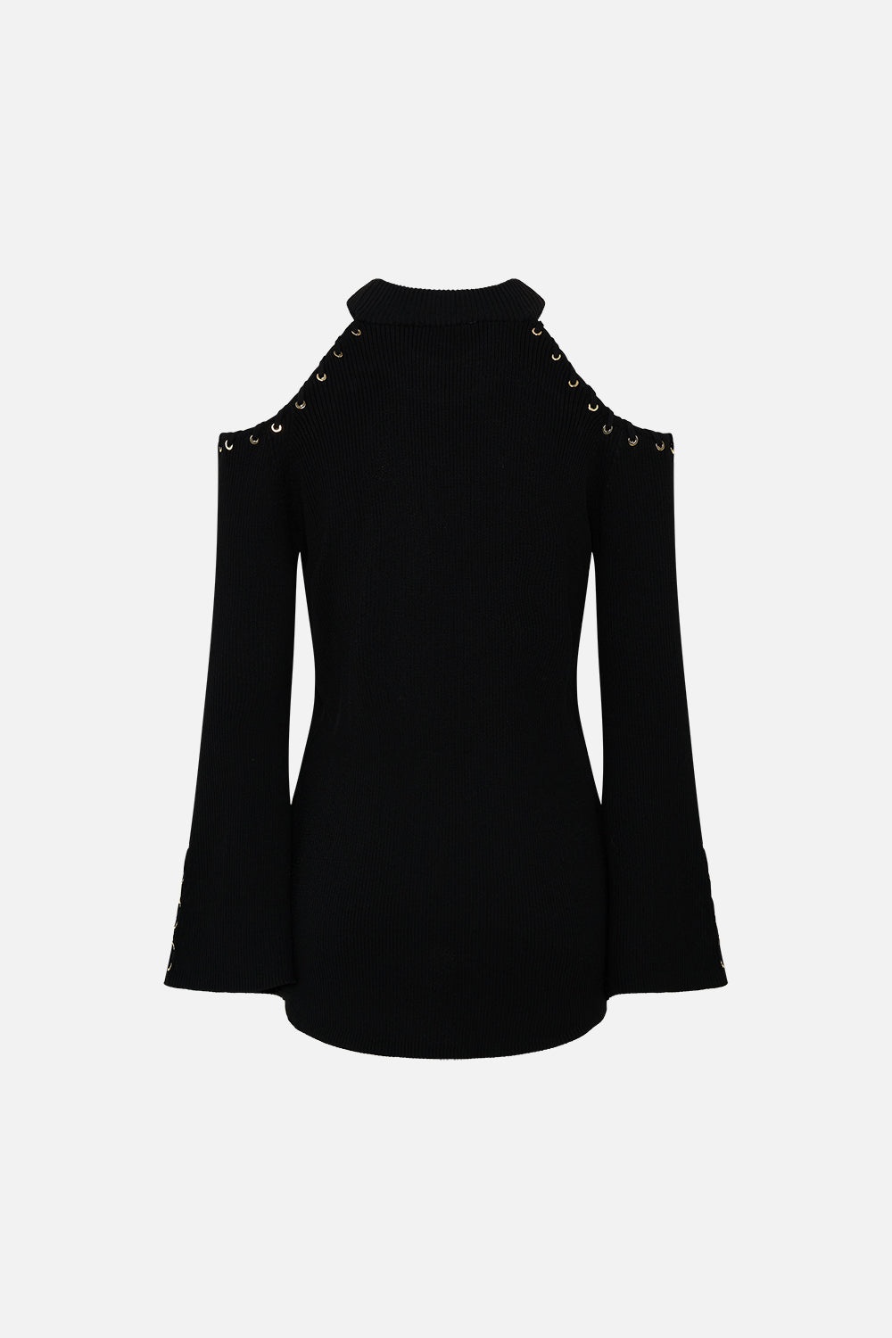 COLD SHOULDER FLARED SLEEVE KNIT - 7