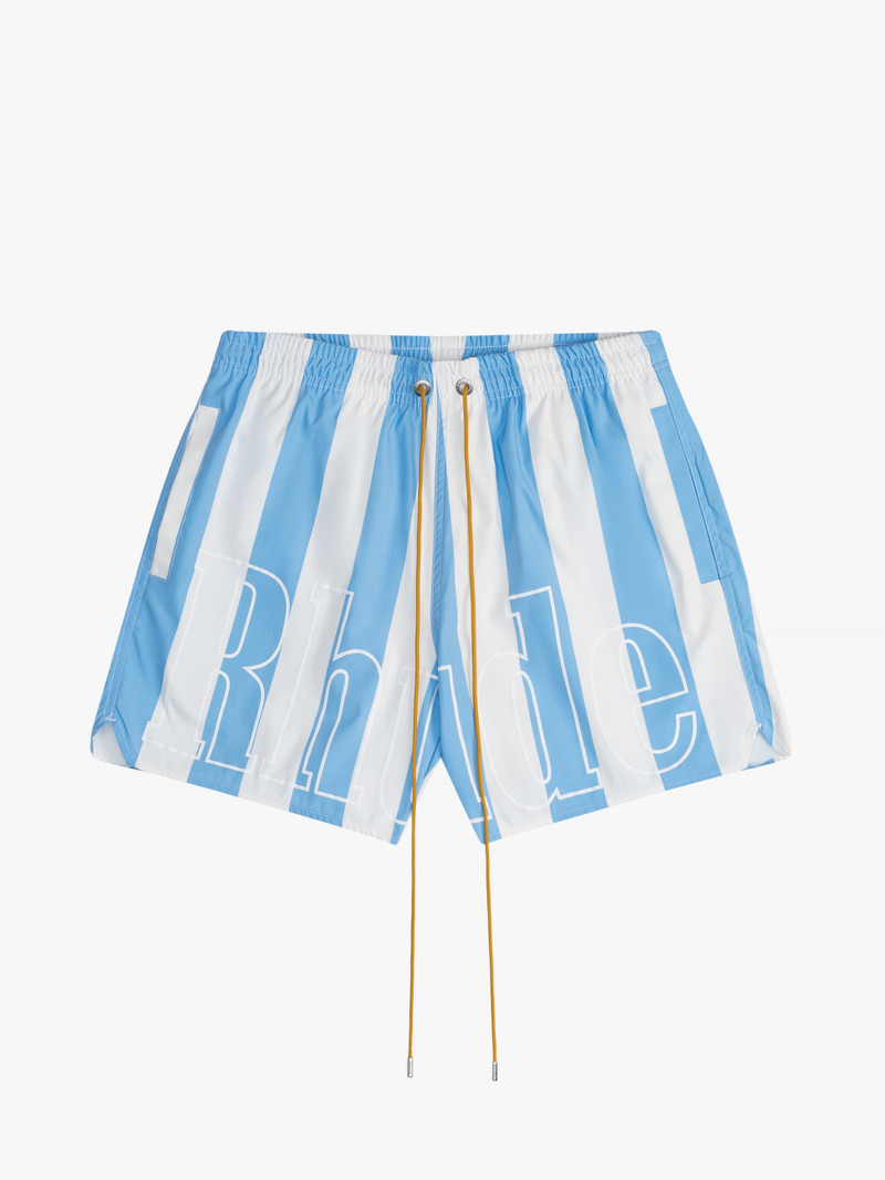 RHUDE LOGO STRIPED TRUNKS 1