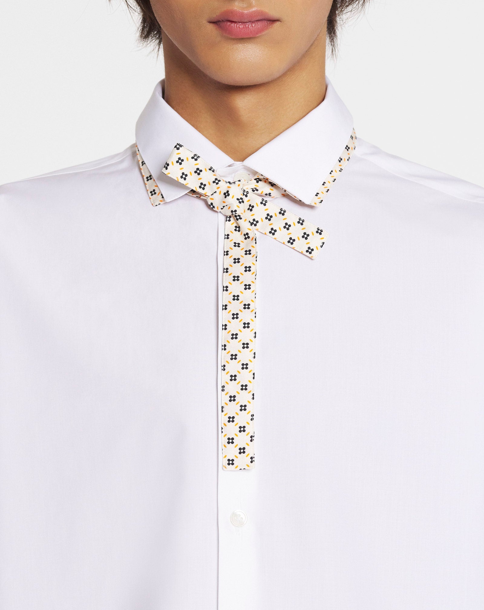 BOXY SHIRT WITH DOUBLE COLLAR DETAIL - 5