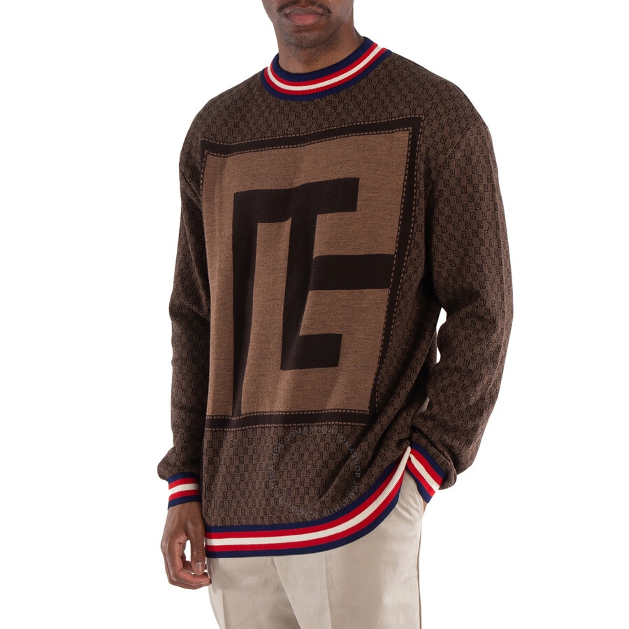 Balmain Monogram Patterned Crewneck Jumper - 4