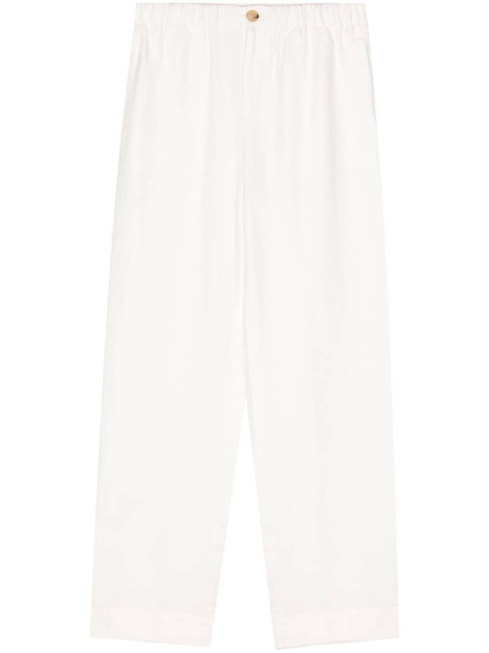 elasticated-waist wide-leg trousers - 1