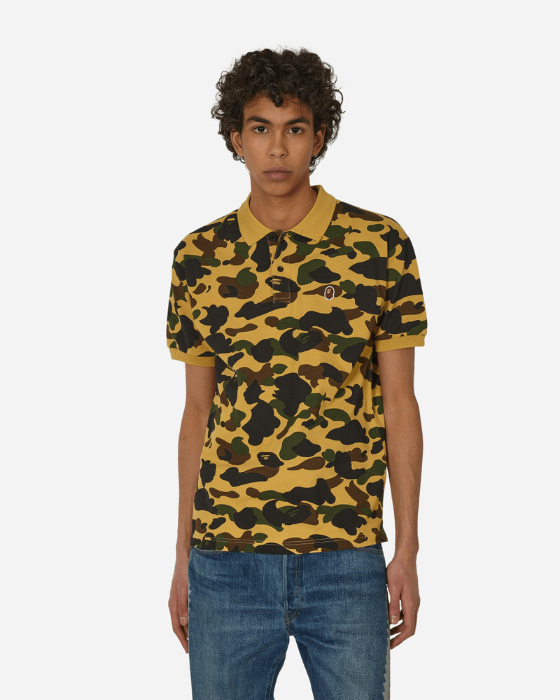 1st Camo Ape Head One Point Polo Shirt Yellow - 1