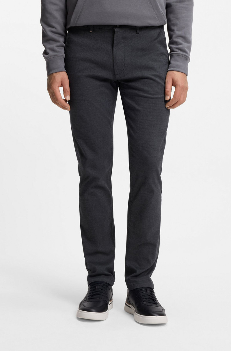 PATTERNED SLIM-FIT TROUSERS IN STRETCH FABRIC 2