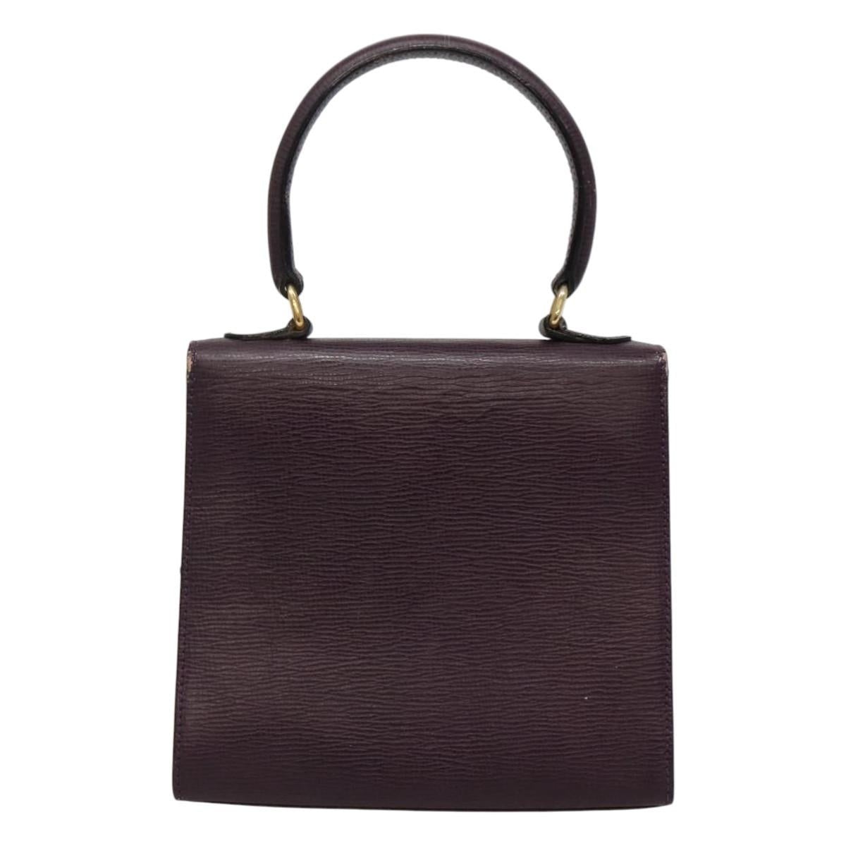 CELINE Hand Bag Leather Purple - 3