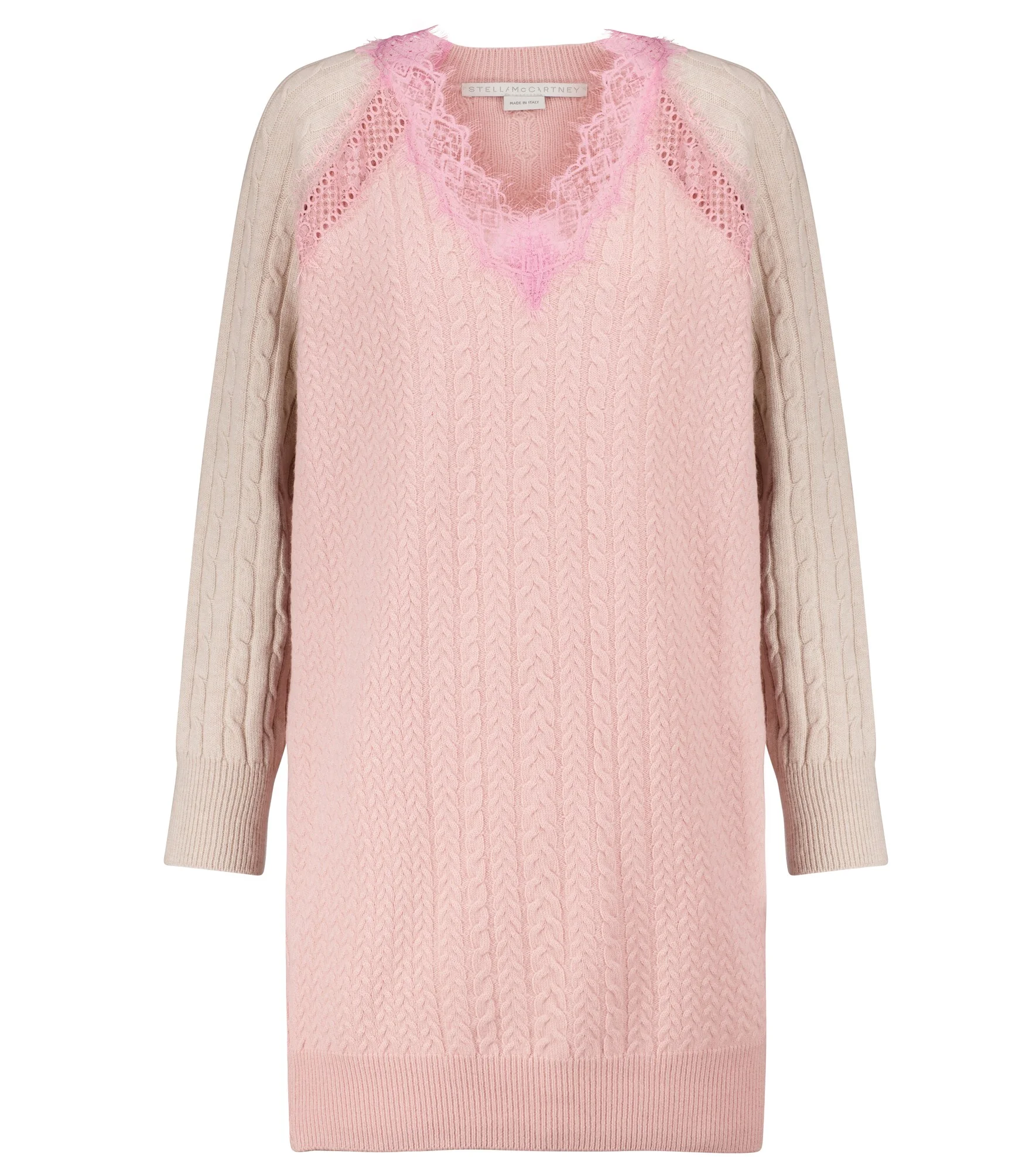 Lace-trimmed wool minidress - 1