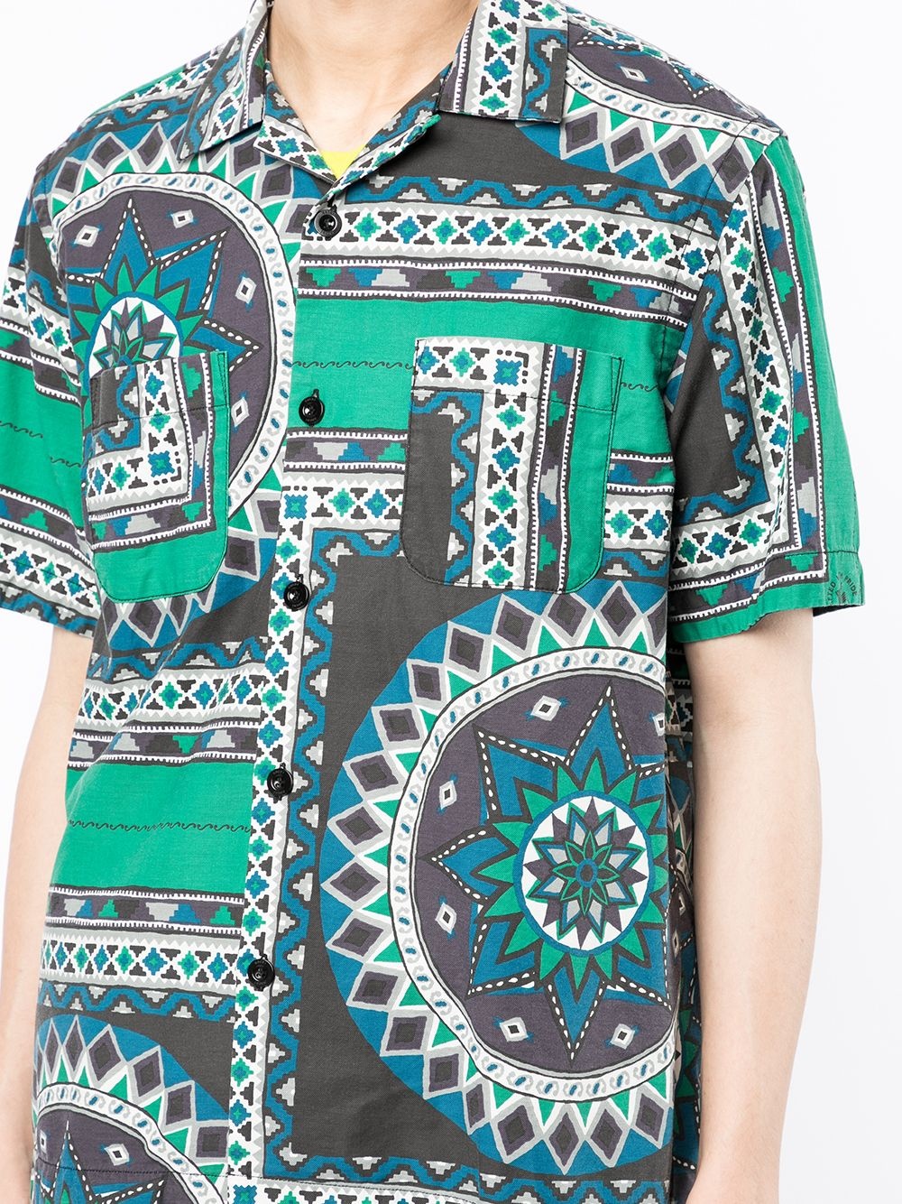 geometric-print cotton shirt - 5