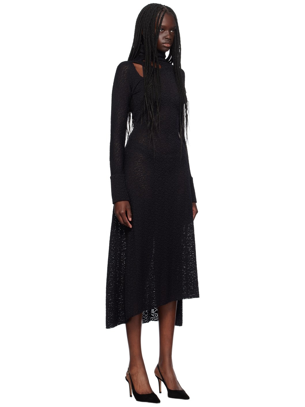 Black Cutout Midi Dress - 2