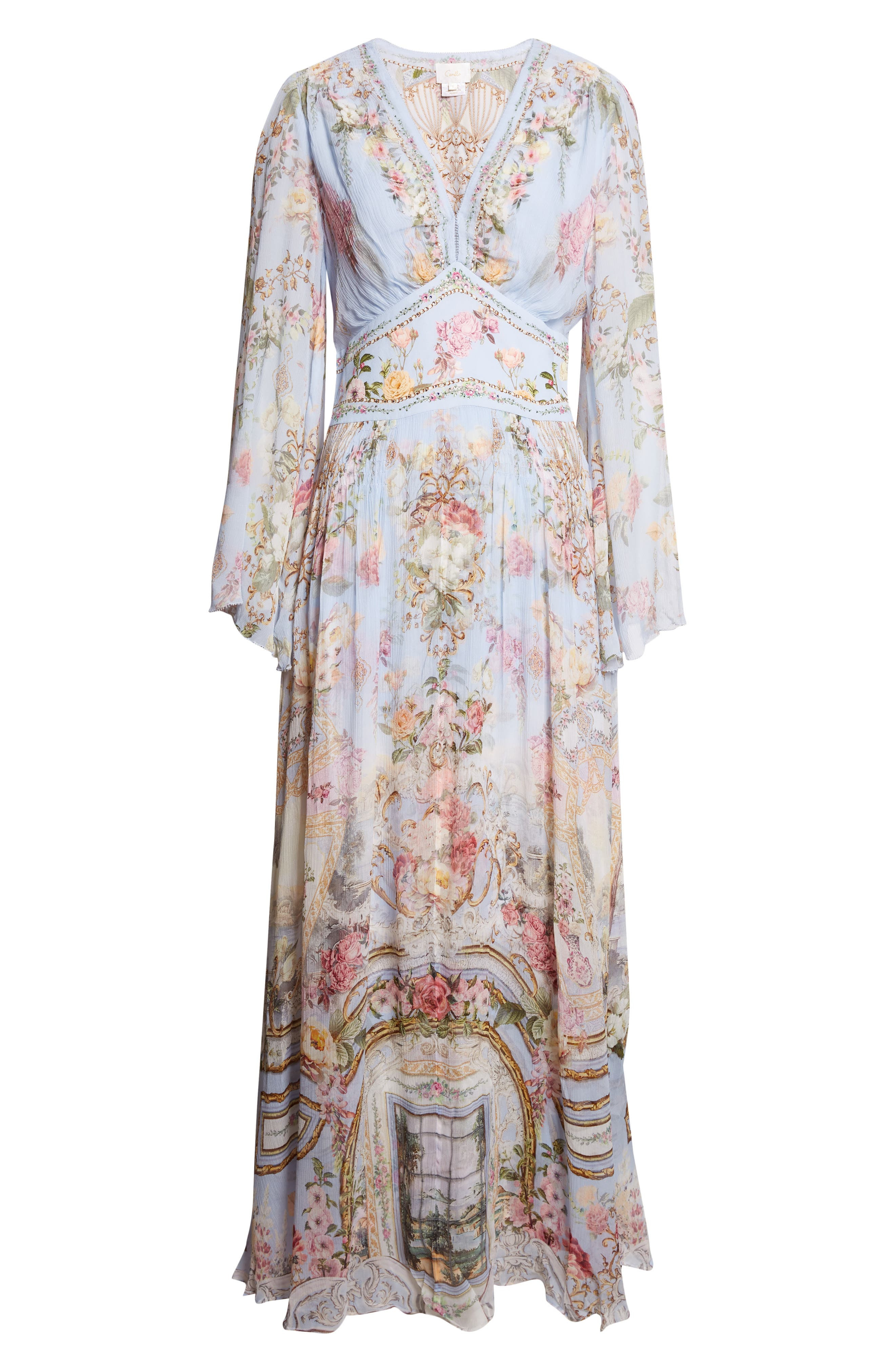 Camilla Tiled In Time Long Sleeve Silk Chiffon Maxi Dress at Nordstrom - 5