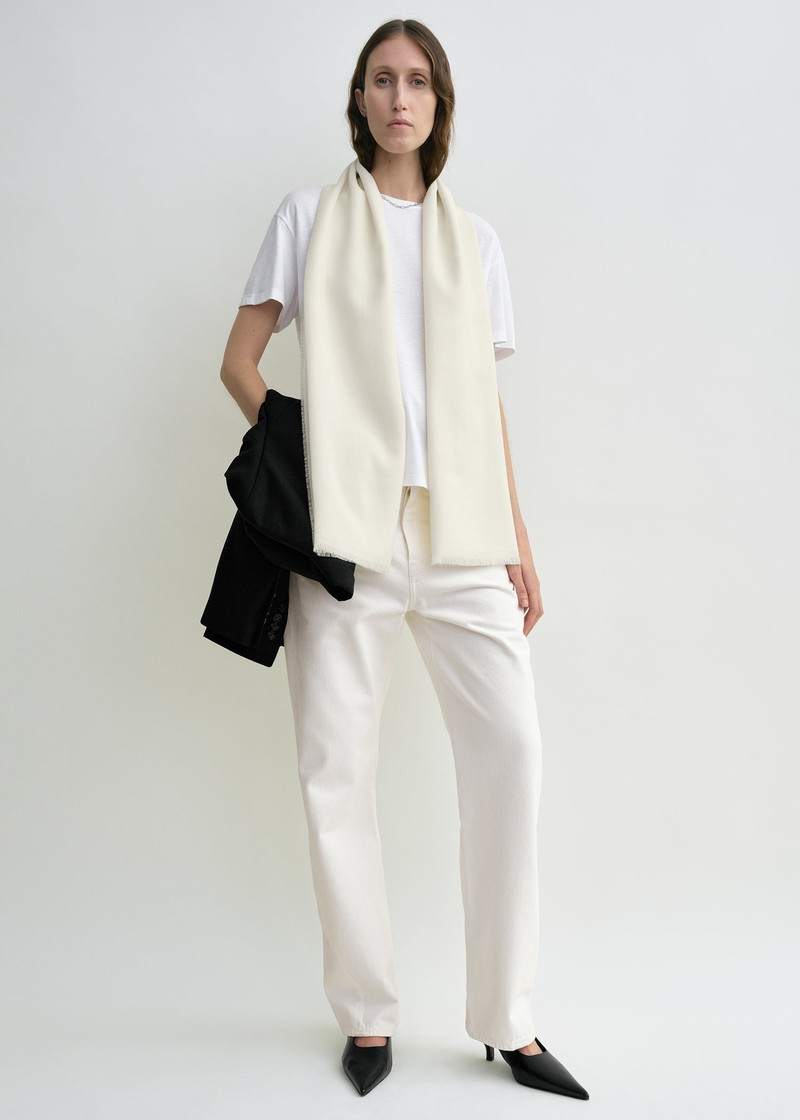 Totême Light wool scarf white outlook