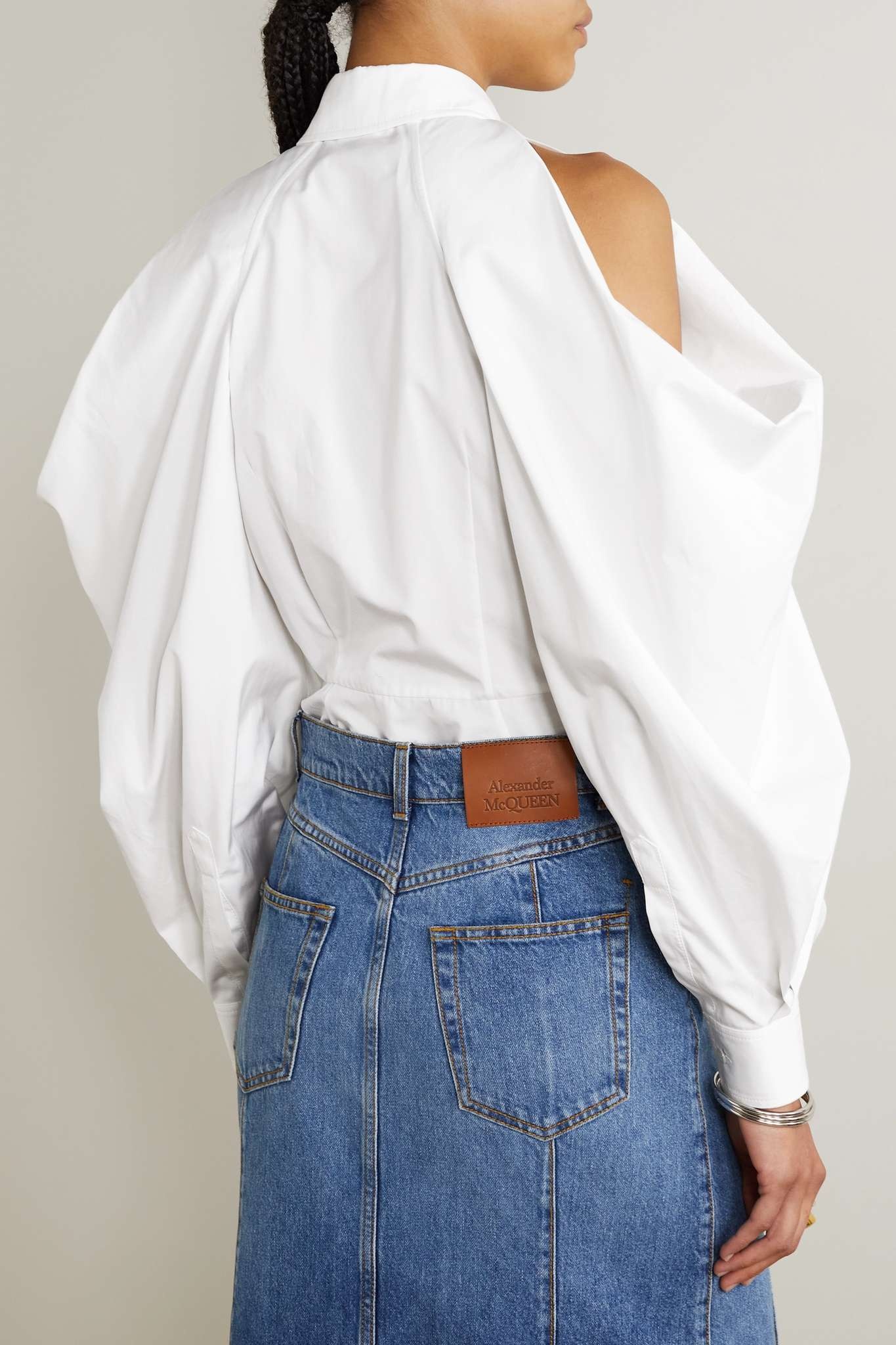 Cutout cotton-poplin shirt - 4