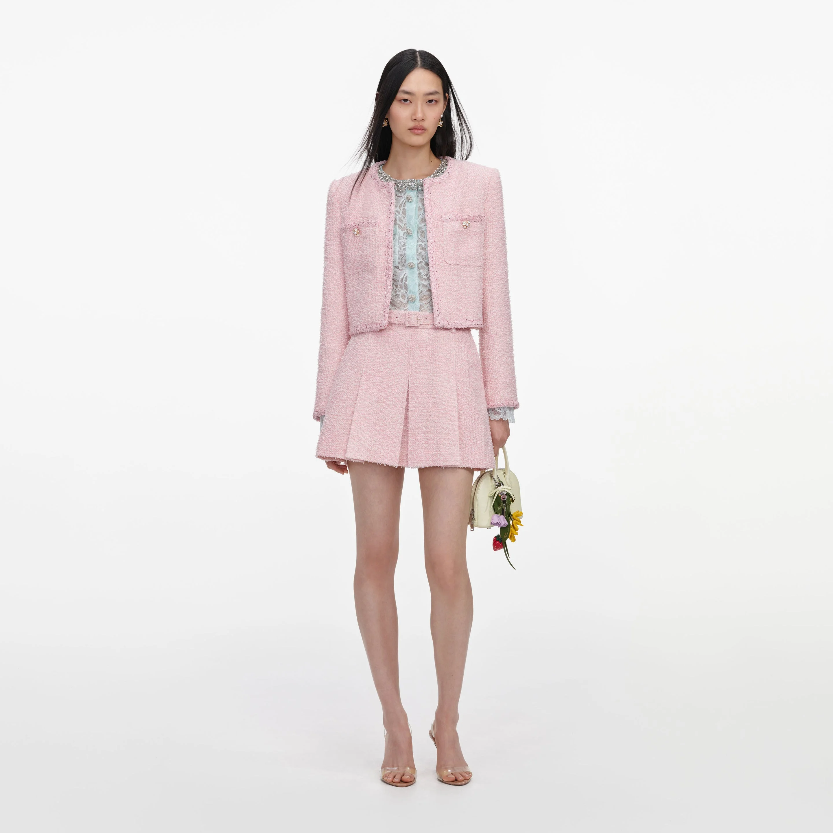 Pink Boucle Jacket - 1