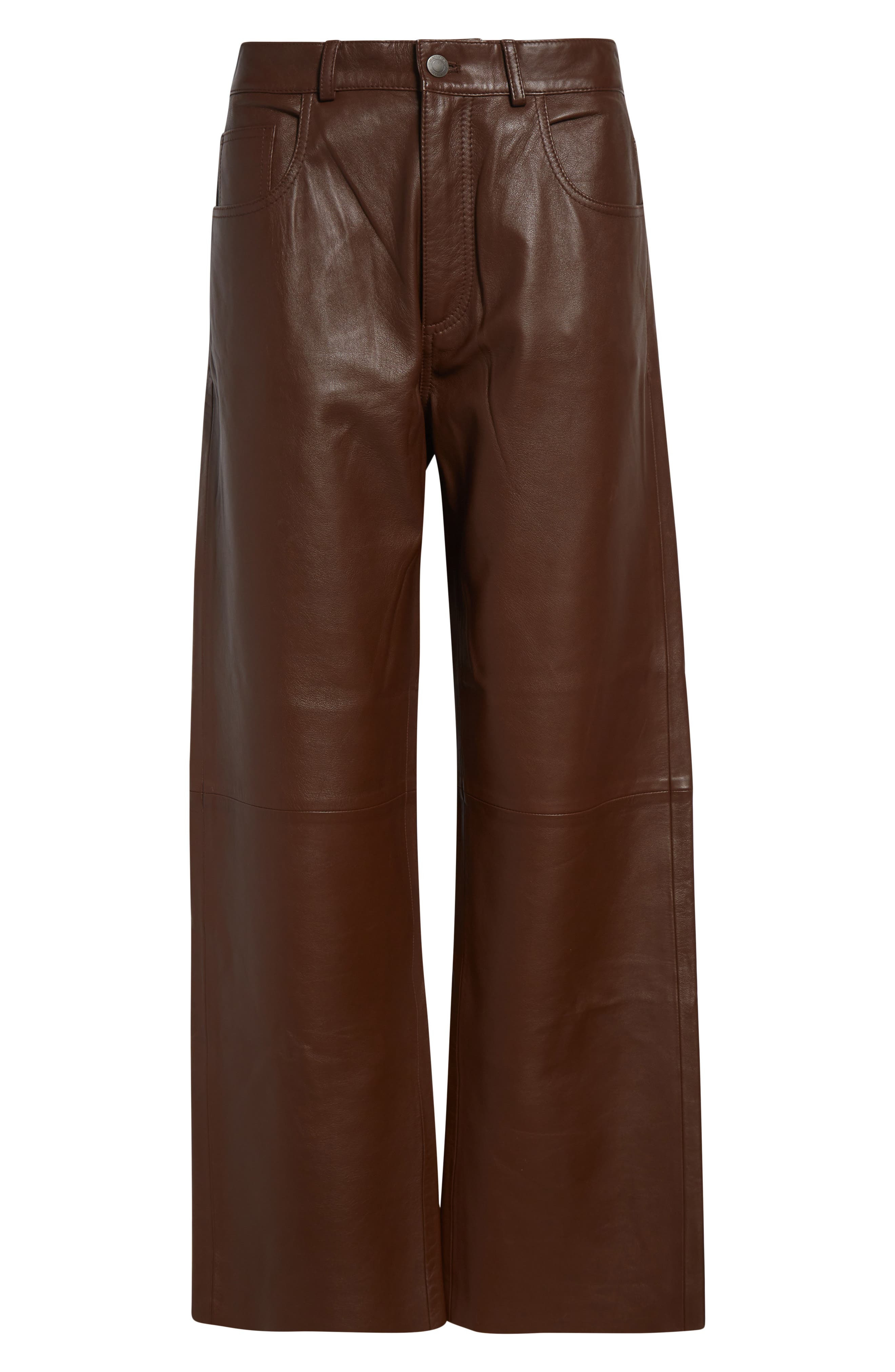 Haikure Bonnie Lambskin Leather Pants in Chocolate at Nordstrom - 5