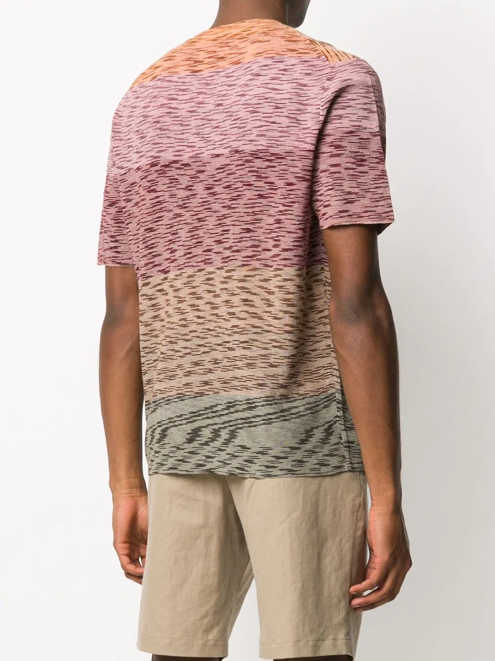 abstract pattern knit T-shirt - 4