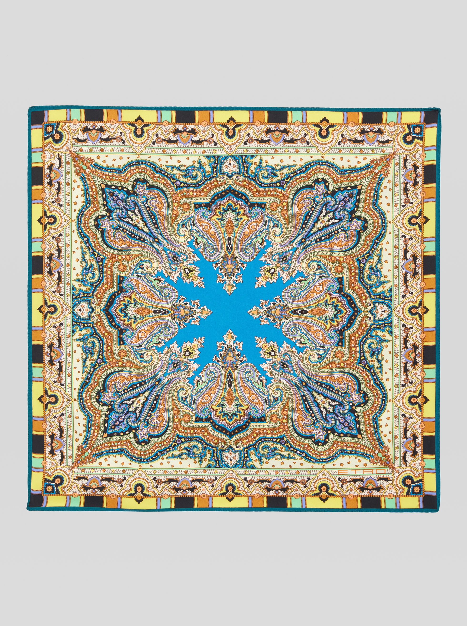 PLACED PAISLEY PRINT POCKET SQUARE - 1