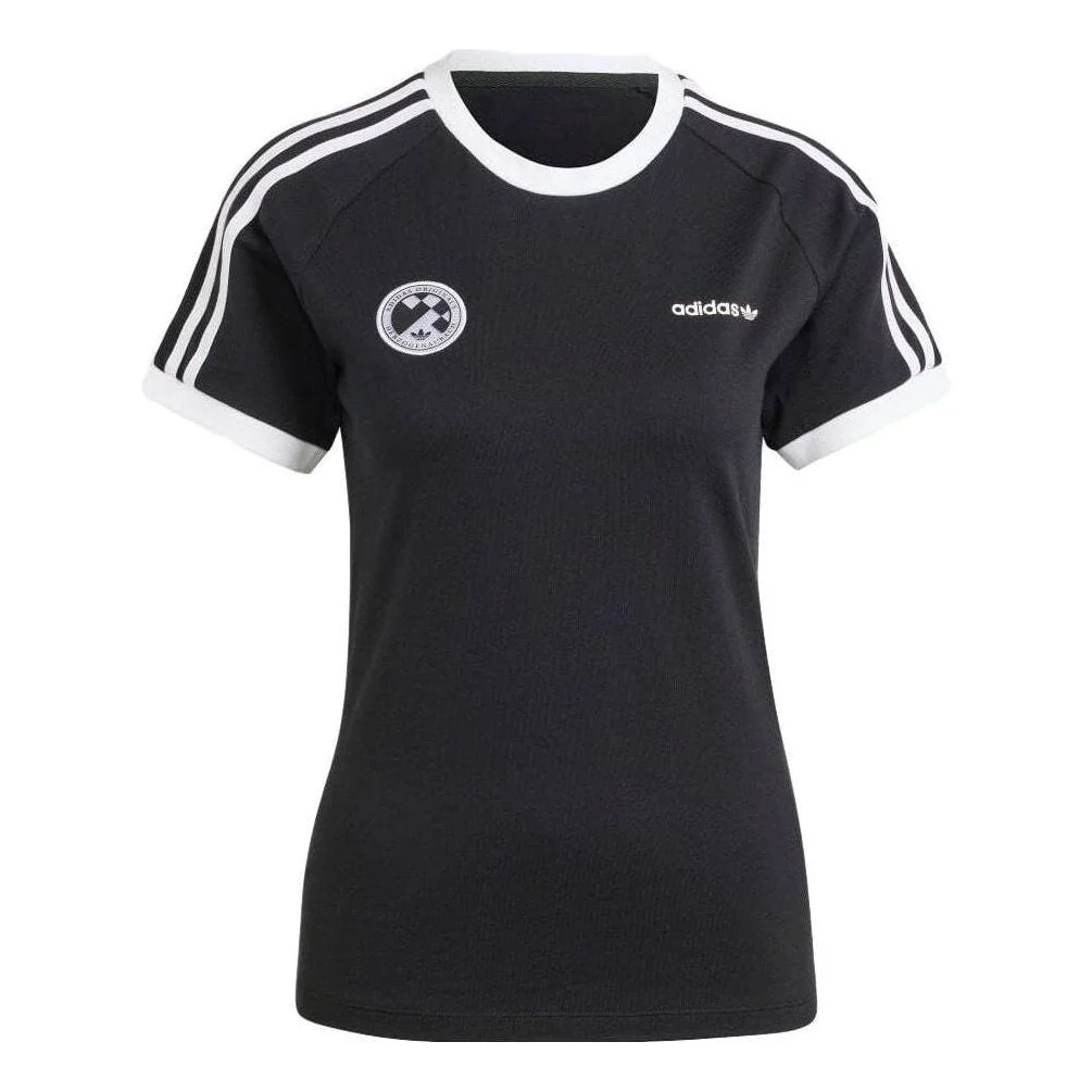 (WMNS) adidas Football Short Sleeve Tee 'Black' IR9784 - 1